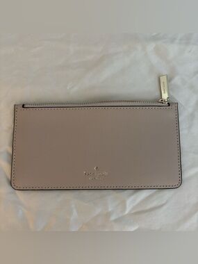 NWOT Kate Spade blush taupe slim zip cardholder